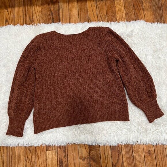 Maurice’s Solid Chenille Pointelle Sleeve Pullover Sweater size L - Picture 7 of 8